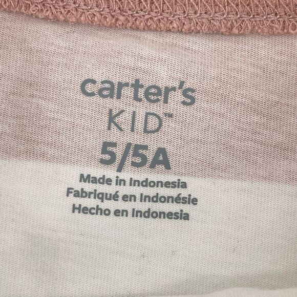 Carter’s Girl’s New York City Pink White Striped Long Sleeve Top Size 5 - Picture 3 of 11